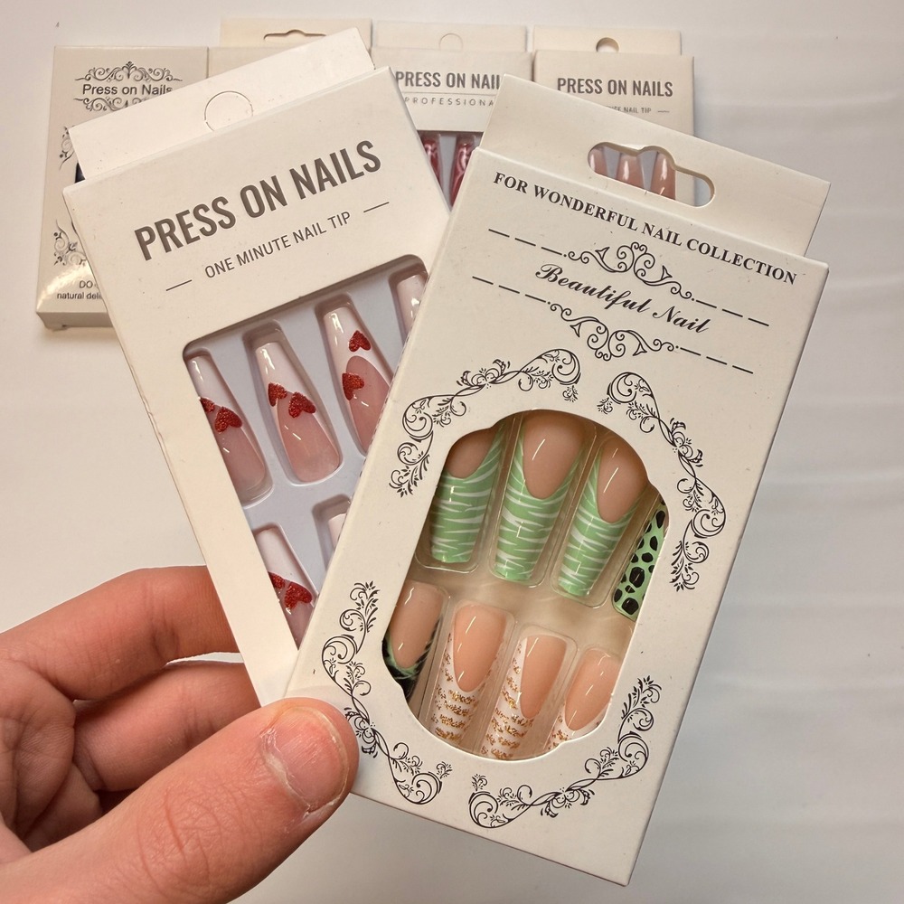 Lot of 10 Pack of 24 New False Press On Nails Assorted Designs and Colors №N8 - Picture 4 of 6